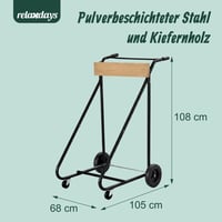 Stand Motor Barcă Relaxdays pentru Depozitare și Transport, Negru 5
