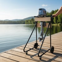 Stand Motor Barcă Relaxdays pentru Depozitare și Transport, Negru 2