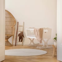 Dekoratívny rebrík Relaxdays, výška 116 cm, drevený záhradný rebrík, 4 priečky, gaštan, ručne vyrobený, rebrík na uteráky a oblečenie, prírodný 5