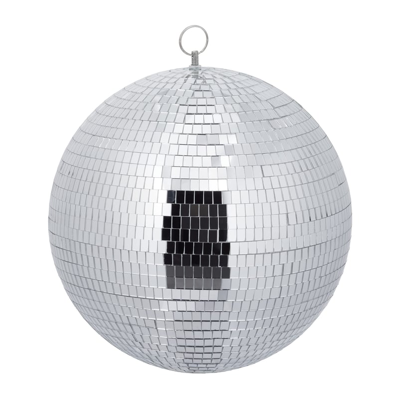 Glob disco Relaxdays, diametru 30 cm, glob decorativ cu oglinzi, cu agățătoare, glob mare pentru petreceri cu inel metalic, argintiu