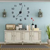 Relaxdays DIY zidni sat s 3D brojevima, samoljepljive zidne naljepnice, jednostavna montaža, moderan dizajn, crna, 1 kom 6