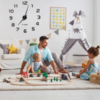 Relaxdays DIY zidni sat s 3D brojevima, samoljepljive zidne naljepnice, jednostavna montaža, moderan dizajn, crna, 1 kom 2