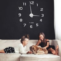 Relaxdays DIY zidni sat s 3D brojevima, samoljepljive zidne naljepnice, jednostavna montaža, moderan dizajn, crna, 1 kom 3