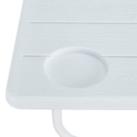 Masă suspendată pentru balcon Relaxdays, pliabilă, reglabilă pe 3 înălțimi, blat cu aspect de lemn, 59,5 x 35,5 cm, albă 8