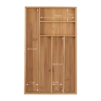 Suport pentru tacâmuri Relaxdays, 6 compartimente, bambus, pentru tacâmuri și ustensile de bucătărie, organizator îngust pentru sertar, 5 x 27,5 x 46 cm, natur 5