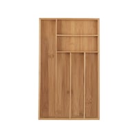 Suport pentru tacâmuri Relaxdays, 6 compartimente, bambus, pentru tacâmuri și ustensile de bucătărie, organizator îngust pentru sertar, 5 x 27,5 x 46 cm, natur 8