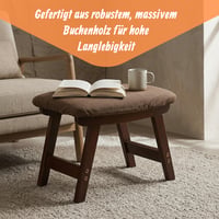 Relaxdays drveni tabure, podstavljeni oslonac za noge, smeđa boja, udoban oslonac za noge za dom 4