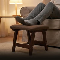 Relaxdays drveni tabure, podstavljeni oslonac za noge, smeđa boja, udoban oslonac za noge za dom 2