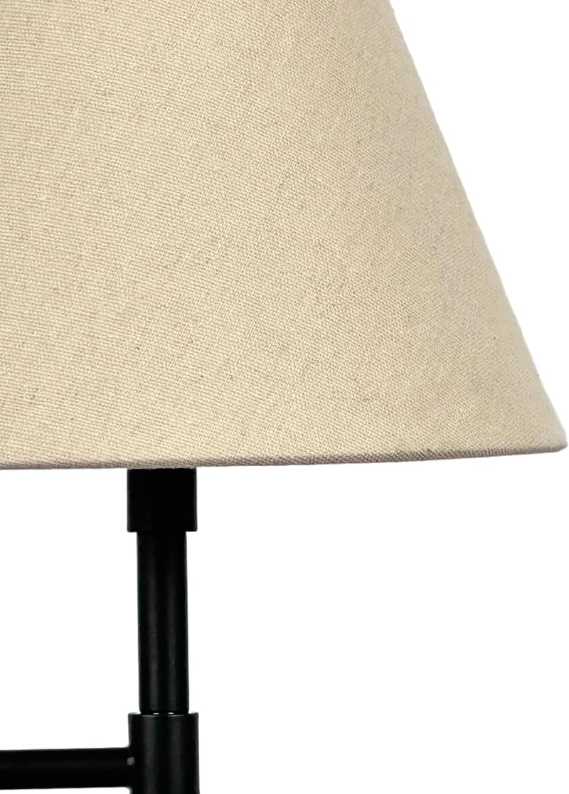 Relaxdays Falilámpa Textil Árnyékolóval Modern Dizájn E27 Foglalattal 32,5x27cm Krém/Fekete