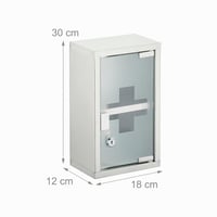 Dulap pentru medicamente Relaxdays montabil pe perete, încuiabil, cu 2 compartimente, oțel inoxidabil — colț ușor îndoit (stare: vezi a 2-a imagine) 5