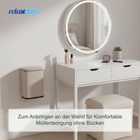 Relaxdays zidna kozmetička kanta za smeće, 3 L, poklopac sa tihim zatvaranjem, unutarnja kanta, metalna, četvrtasta kupaonska kanta 3