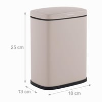 Relaxdays zidna kozmetička kanta za smeće, 3 L, poklopac sa tihim zatvaranjem, unutarnja kanta, metalna, četvrtasta kupaonska kanta 4