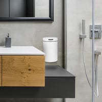 Relaxdays zidna kozmetička kanta za smeće, 3 L, sa sporozatvarajućim poklopcem, unutarnjom posudom, nehrđajući čelik, okrugla kanta za kupaonicu 2