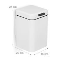 Coș de gunoi cosmetic pentru perete Relaxdays, 3 litri, capac cu închidere lentă, recipient interior detașabil, coș de gunoi pentru baie, oțel inoxidabil 4