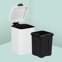 Coș de gunoi cosmetic pentru perete Relaxdays, 3 litri, capac cu închidere lentă, recipient interior detașabil, coș de gunoi pentru baie, oțel inoxidabil 6