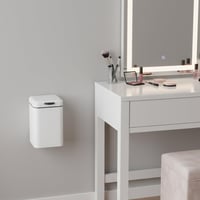 Coș de gunoi cosmetic pentru perete Relaxdays, 3 litri, capac cu închidere lentă, recipient interior detașabil, coș de gunoi pentru baie, oțel inoxidabil 3