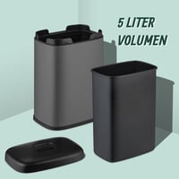 Relaxdays Zidna kanta za smeće, 5 L, ljepljiva ili viseća, s unutarnjom posudom, kanta za kupaonski i kuhinjski otpad, metalna, siva 6
