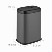 Relaxdays Zidna kanta za smeće, 5 L, ljepljiva ili viseća, s unutarnjom posudom, kanta za kupaonski i kuhinjski otpad, metalna, siva 5