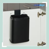Relaxdays Zidna kanta za smeće, 5 L, ljepljiva ili viseća, s unutarnjom posudom, kanta za kupaonski i kuhinjski otpad, metalna, siva 8
