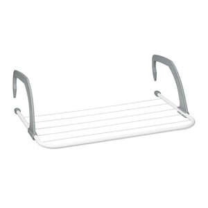 Relaxdays bijela viseća sušilica za rublje za radijator i balkon – mala sušilica, 50 cm, 3 m dužine za sušenje