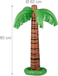 Relaxdays felfújható pálma medence- és partidekoráció - zöld/barna - 80 cm 4