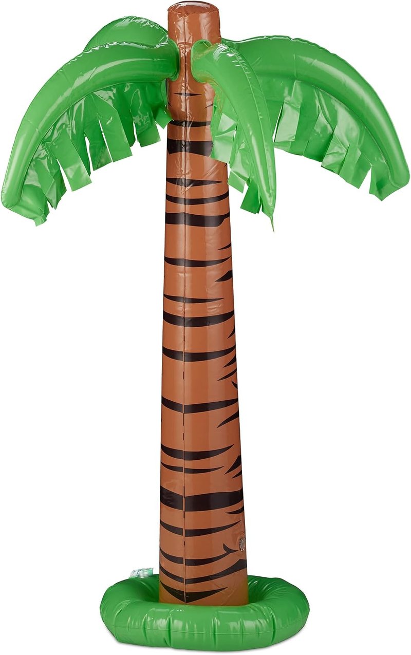Relaxdays felfújható pálma medence- és partidekoráció - zöld/barna - 80 cm