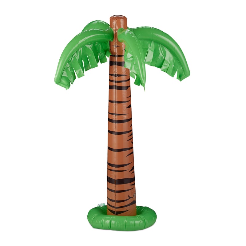 Nafukovacia palma Relaxdays na dekoráciu bazéna a párty - zelená/hnedá - 80 cm