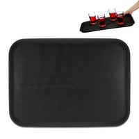 Tavă de servire Relaxdays, suprafață antiderapantă, tavă dreptunghiulară pentru ospătari, pentru băuturi, catering, 56x41 cm, negru 1