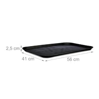Tavă de servire Relaxdays, suprafață antiderapantă, tavă dreptunghiulară pentru ospătari, pentru băuturi, catering, 56x41 cm, negru 4