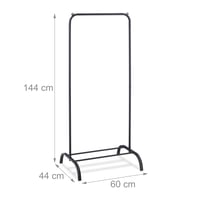 Relaxdays Suport pentru haine din metal cu raft și suport pentru încălțăminte, 144x60x44 cm, negru, pentru dormitor și hol 4