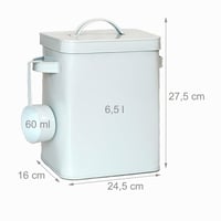 Cutie de depozitare din metal Relaxdays, 6,5 L, cu dozator, cutie metalică albă pentru bucătărie 4