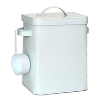Cutie de depozitare din metal Relaxdays, 6,5 L, cu dozator, cutie metalică albă pentru bucătărie 1