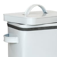 Cutie de depozitare din metal Relaxdays, 6,5 L, cu dozator, cutie metalică albă pentru bucătărie 6