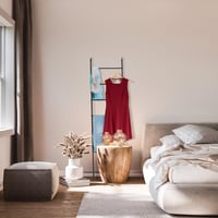Relaxdays Metalne ljestve za ručnike sa 6 prečki, stalak za kupaonicu, čelik, 171x45,5x10 cm, crne 3