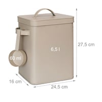 Relaxdays Metalna posuda od 6,5 l s dozatorom, hermetička posuda za hranu za kućne ljubimce, kavu i deterdžent, bež 4