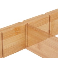 Relaxdays organizér do zásuvky, 18-dielna súprava, nastaviteľná dĺžka 43,5-57 cm, bambusové rozdeľovače do kuchyne, prírodný 7