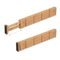 Relaxdays organizér do zásuvky, 18-dielna súprava, nastaviteľná dĺžka 43,5-57 cm, bambusové rozdeľovače do kuchyne, prírodný 6