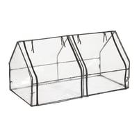 Relaxdays Fóliás Fűtőágy 92x180x92 cm, 2 Ajtós Üvegház Növénynevelő PVC Fólia Átlátszó Kerti Melegágy 4