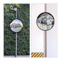 Oglindă rutieră Relaxdays 45 cm, profesională, rezistentă la intemperii, neagră, pentru utilizare în interior și exterior, cu suport de montare 6