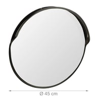 Oglindă rutieră Relaxdays 45 cm, profesională, rezistentă la intemperii, neagră, pentru utilizare în interior și exterior, cu suport de montare 4