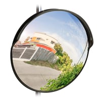 Oglindă rutieră Relaxdays 45 cm, profesională, rezistentă la intemperii, neagră, pentru utilizare în interior și exterior, cu suport de montare 1