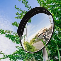 Oglindă rutieră Relaxdays 45 cm, profesională, rezistentă la intemperii, neagră, pentru utilizare în interior și exterior, cu suport de montare 2