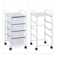 Dulap mobil pentru baie Relaxdays, 4 sertare, metal și plastic, alb 7