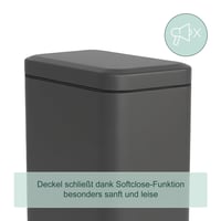 Coș de gunoi cu pedală pentru baie Relaxdays, 5 litri, cu închidere silențioasă (soft-close), finisaj mat, cu găleată interioară detașabilă, coș cosmetic 2