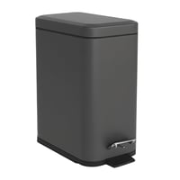 Coș de gunoi cu pedală pentru baie Relaxdays, 5 litri, cu închidere silențioasă (soft-close), finisaj mat, cu găleată interioară detașabilă, coș cosmetic 1