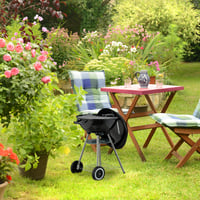 Relaxdays guľový gril s priemerom 44 cm, grilovací rošt, popolník, s kolieskami, gril na drevené uhlie, čierny 2