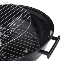 Relaxdays Guľový gril s poklopom, policou a popolníkom, na kolieskach, do záhrady a na kempovanie, priemer 40 cm, gril na drevené uhlie, čierny 5