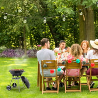 Relaxdays Guľový gril s poklopom, policou a popolníkom, na kolieskach, do záhrady a na kempovanie, priemer 40 cm, gril na drevené uhlie, čierny 1