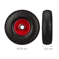 Relaxdays gumiabroncs szett 260x85mm szilárd gumi 100kg terhelhetőség - black/red 4