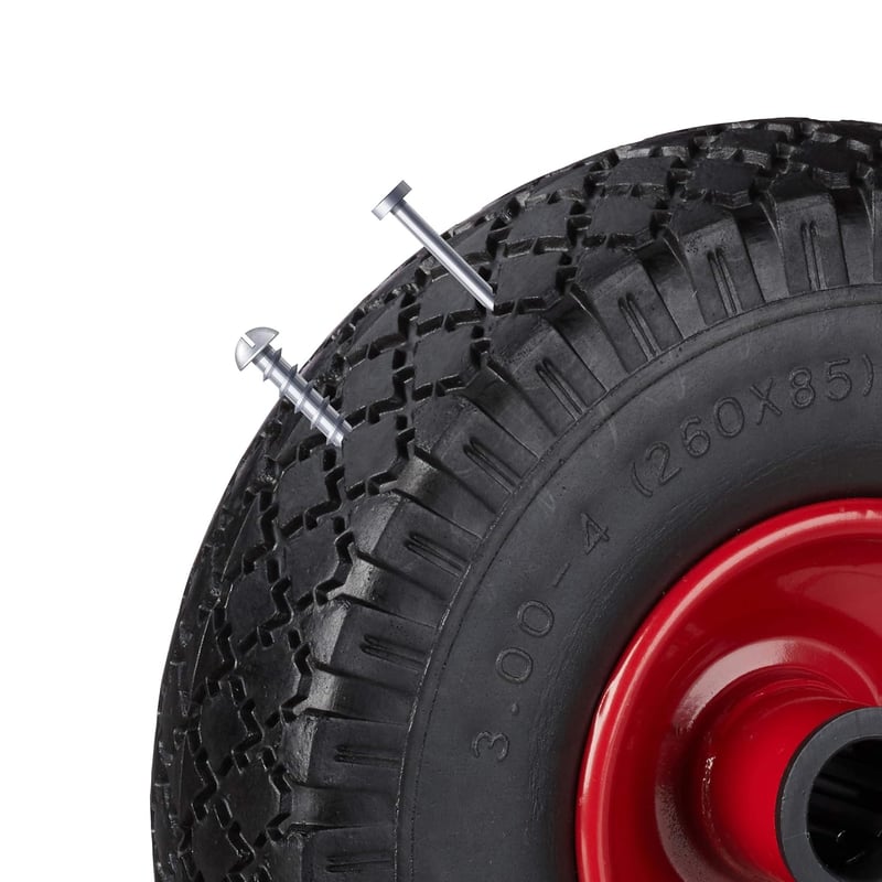 Relaxdays gumiabroncs szett 260x85mm szilárd gumi 100kg terhelhetőség - black/red